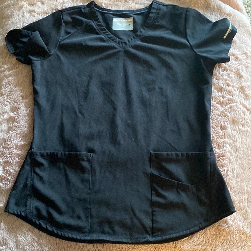 Black Sketcher Scrub Shirt